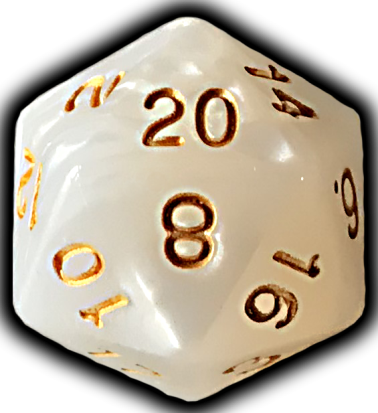 20-sided White Die - Dessert (378x413), Png Download