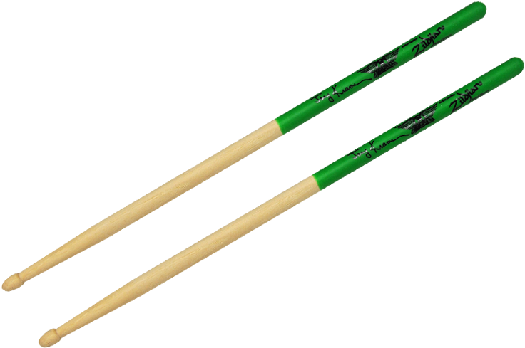 Zildjian Joey Kramer Drumsticks Green Dip Wood Tip (800x800), Png Download