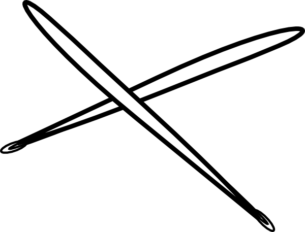 Png Royalty Free Stock Stick White Clip Art At Clker - Drum Stick Black And White (600x457), Png Download