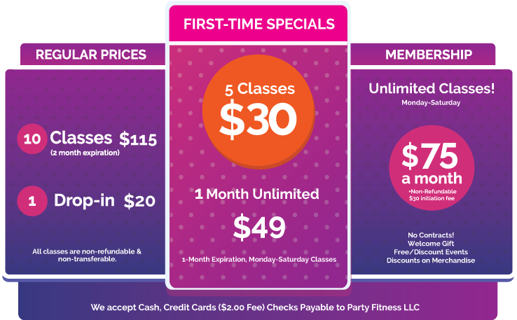 Zumba San Diego Pricing - Party Fitness Studio (792x612), Png Download
