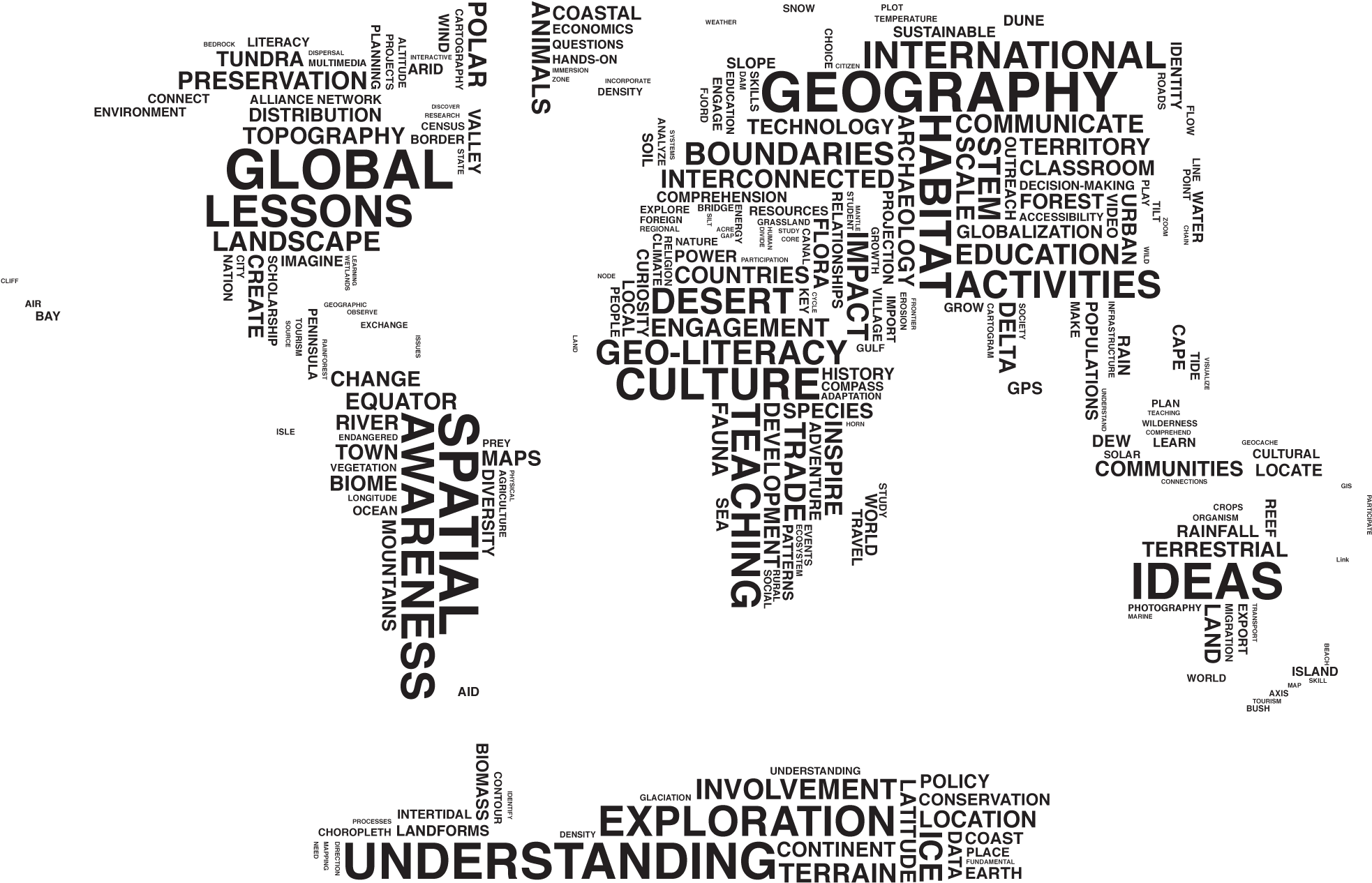 Typography Map Image - Ubicacion Espacial Del Neoliberalismo (2000x2000), Png Download
