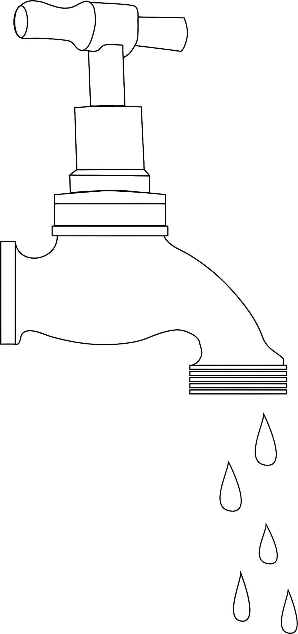 This Free Icons Png Design Of Dripping Tap Line Art (1043x2216), Png Download