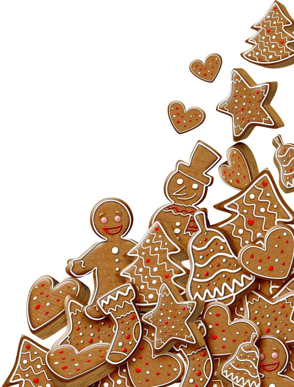 Christmas Day Gingerbread Man Food Decoration Vector - Gingerbread Man (1024x1348), Png Download
