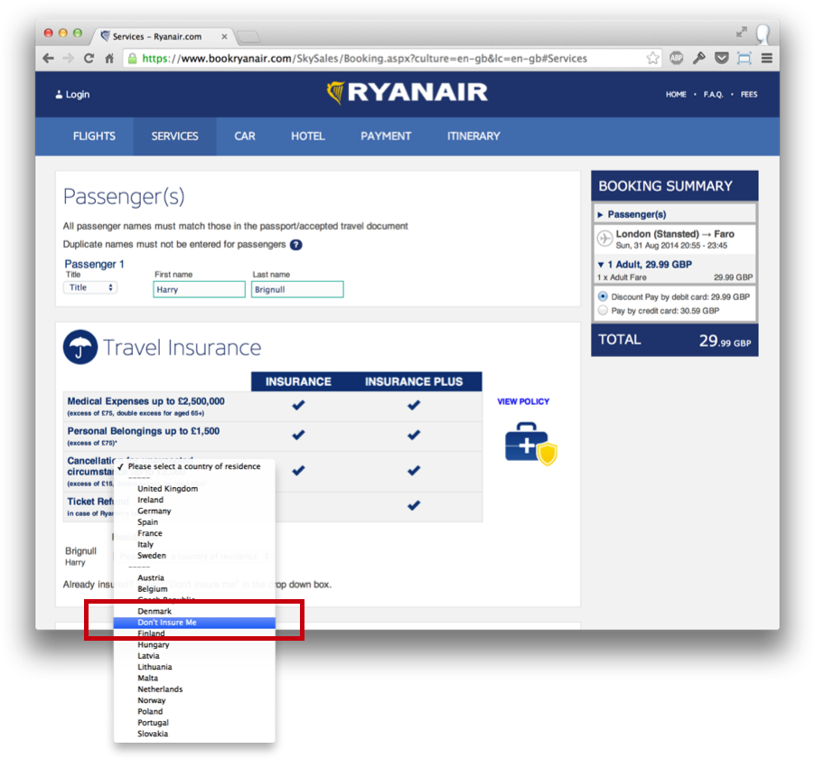 Ryanair-png - Sneak Into Basket Dark Pattern (902x841), Png Download