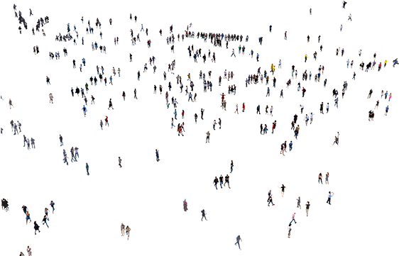 Group Of People Aerial Png (681x480), Png Download