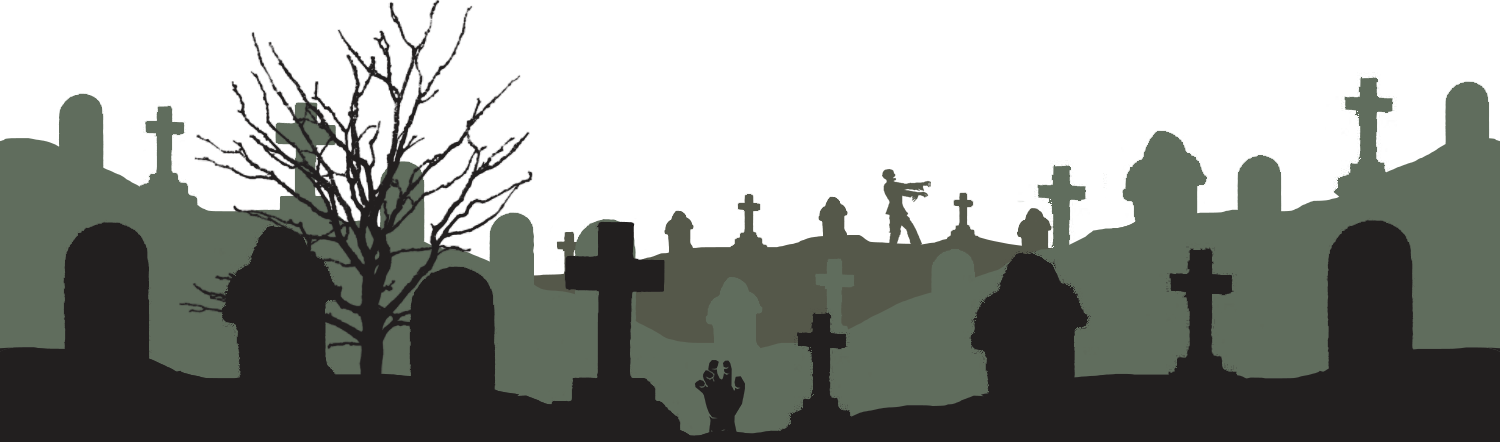 170224 Zombiebobs Footer V3 - Cemetery (1500x442), Png Download