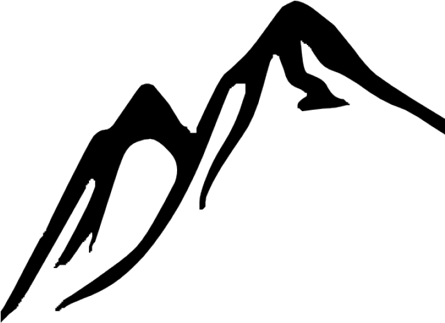 Mountain Line Vector - Mountains Clipart Black And White (640x480), Png Download