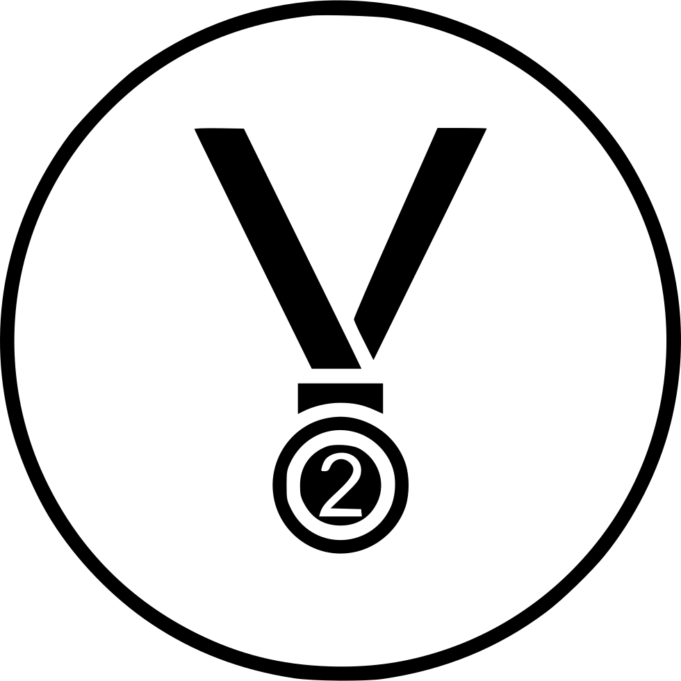 Medal Position Trophy Winner Silver Award Second Comments - Drawing (980x980), Png Download