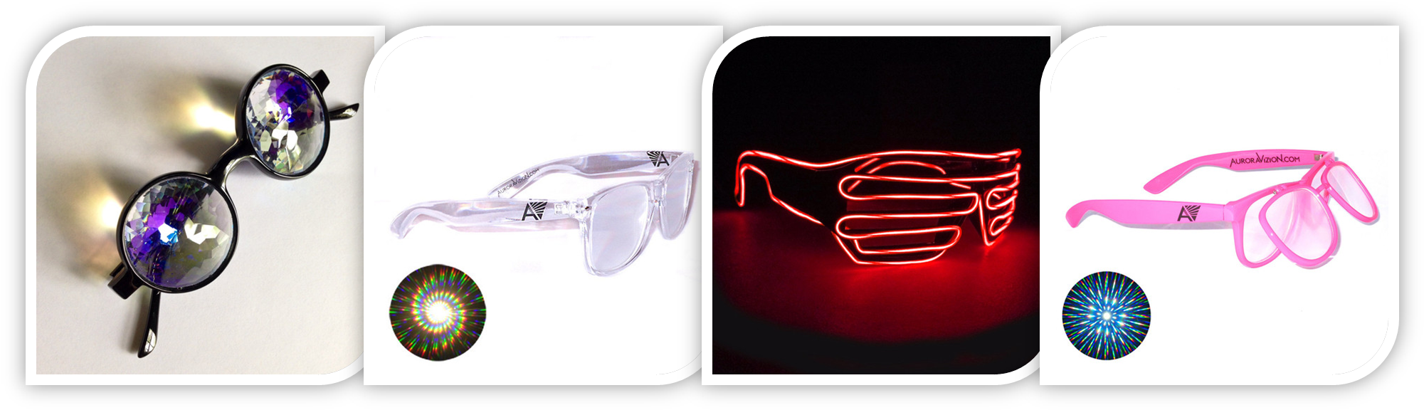 Introducing A Line Of Diffraction, Neon And Kaleidoscope - Electro Luminescent Shutter Shades Pink By Blinkee (2014x589), Png Download