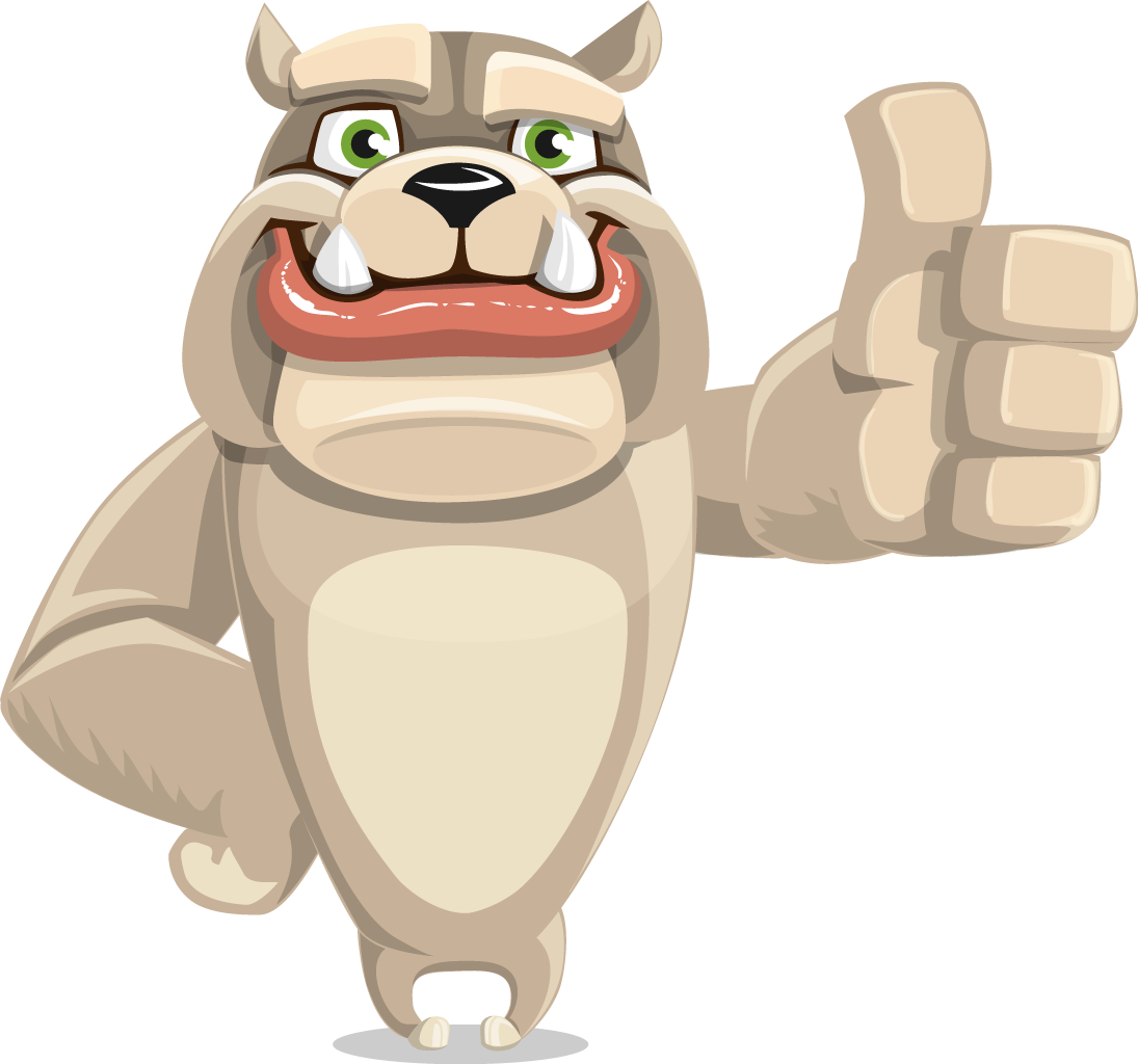 Bulldog Thumbs Up (1095x1024), Png Download