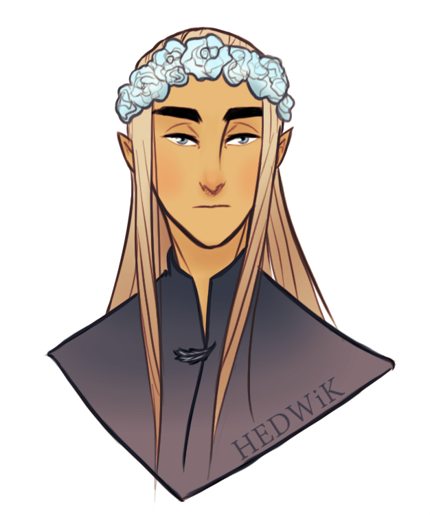 Flowercrown Thranduil By Hedwik &lt - Thranduil (626x750), Png Download