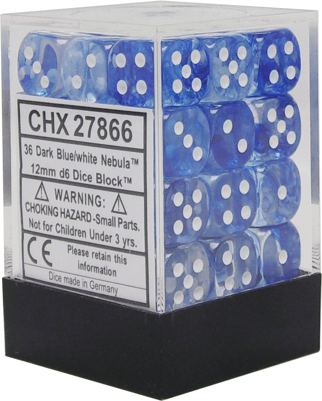 Nebula Dark Blue With White 12mm D6 - Black With White Dice Block, 12mm D6 (1512x1800), Png Download