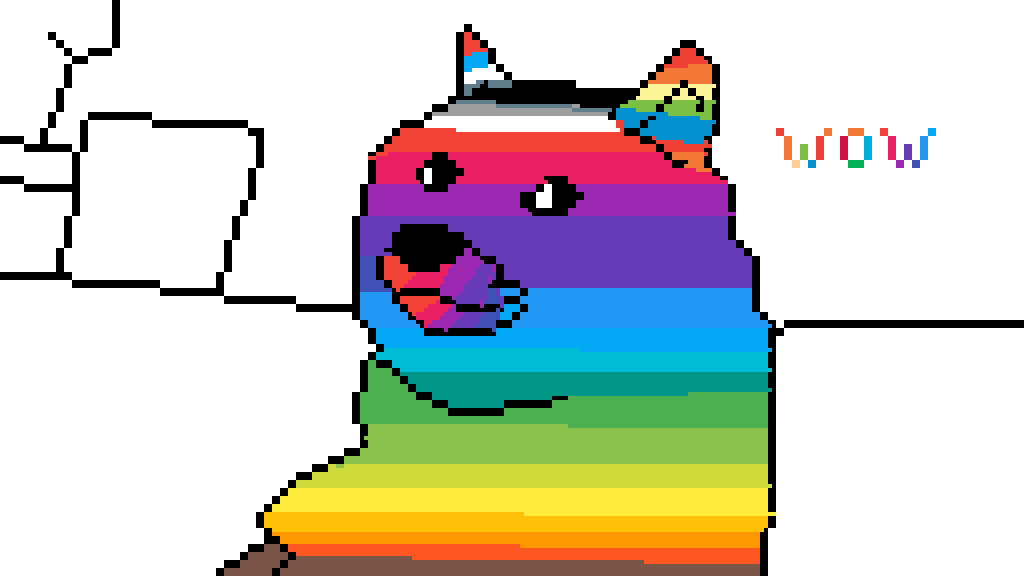 Rainbow Doge - Doge (1024x576), Png Download