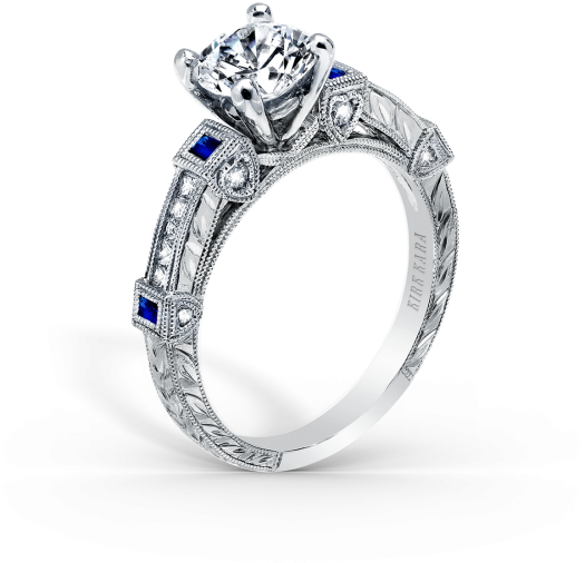 Carmella Platinum Engagement Ring - Kirk Kara Stella Diamond Split Shank Diamond Ring (600x600), Png Download