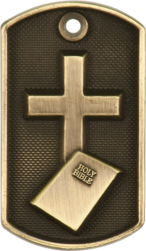 3d Gold Religion Cross Dog Tag (624x1027), Png Download