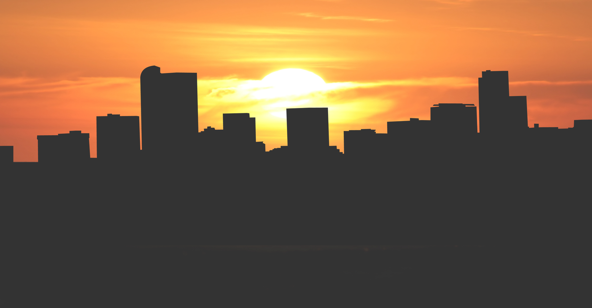 Flat Earth International Conference - Sunset City Vector (1920x1000), Png Download