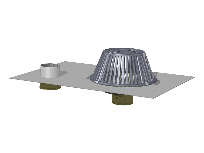 Tpo Clad Bottom Outlet Roof Drain With Overflow - Quality (800x800), Png Download