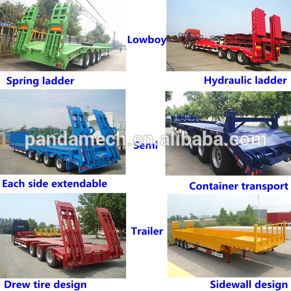 Panda 3 Axles Low Bed Tractor Semi Trailer Price For - Lowboy (600x600), Png Download
