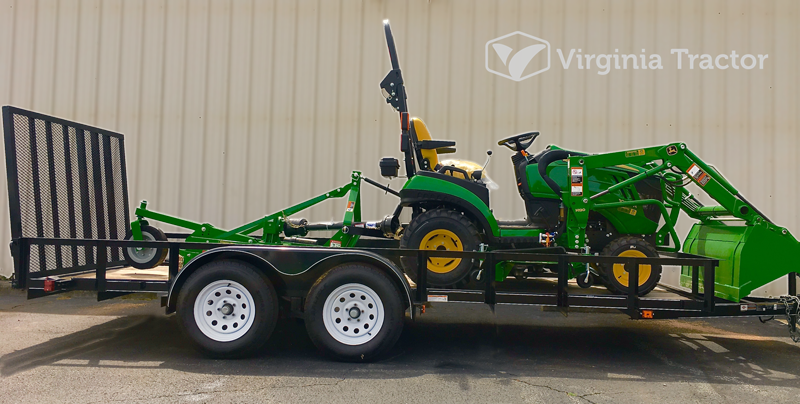 Trailer Package 1025r With Loader, Rotary Cutter And - Rotary Cutter (800x404), Png Download