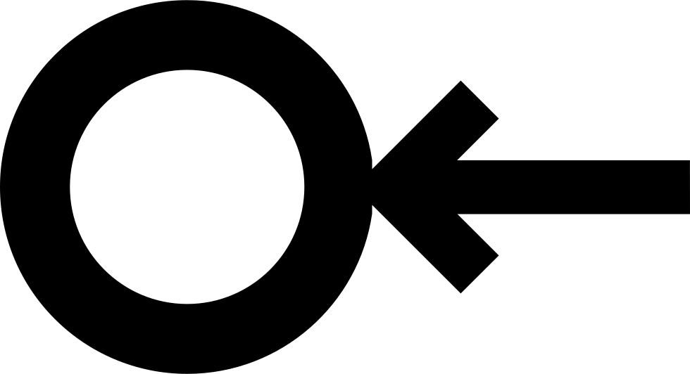 Small Circle Outline With Arrow To The Left Comments - Arrow Outline With Circle (980x532), Png Download
