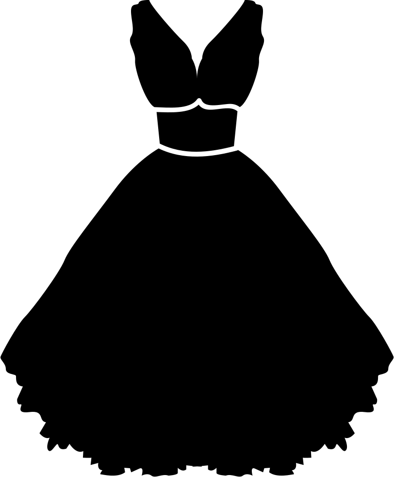 Stylish Strapless With Belt Clip Art Transparent - Dress Vector (812x981), Png Download