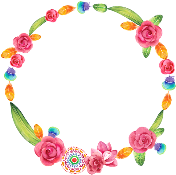 Watercolor Wreath Png - Wieniec Z Kwiatów Clipart (800x800), Png Download