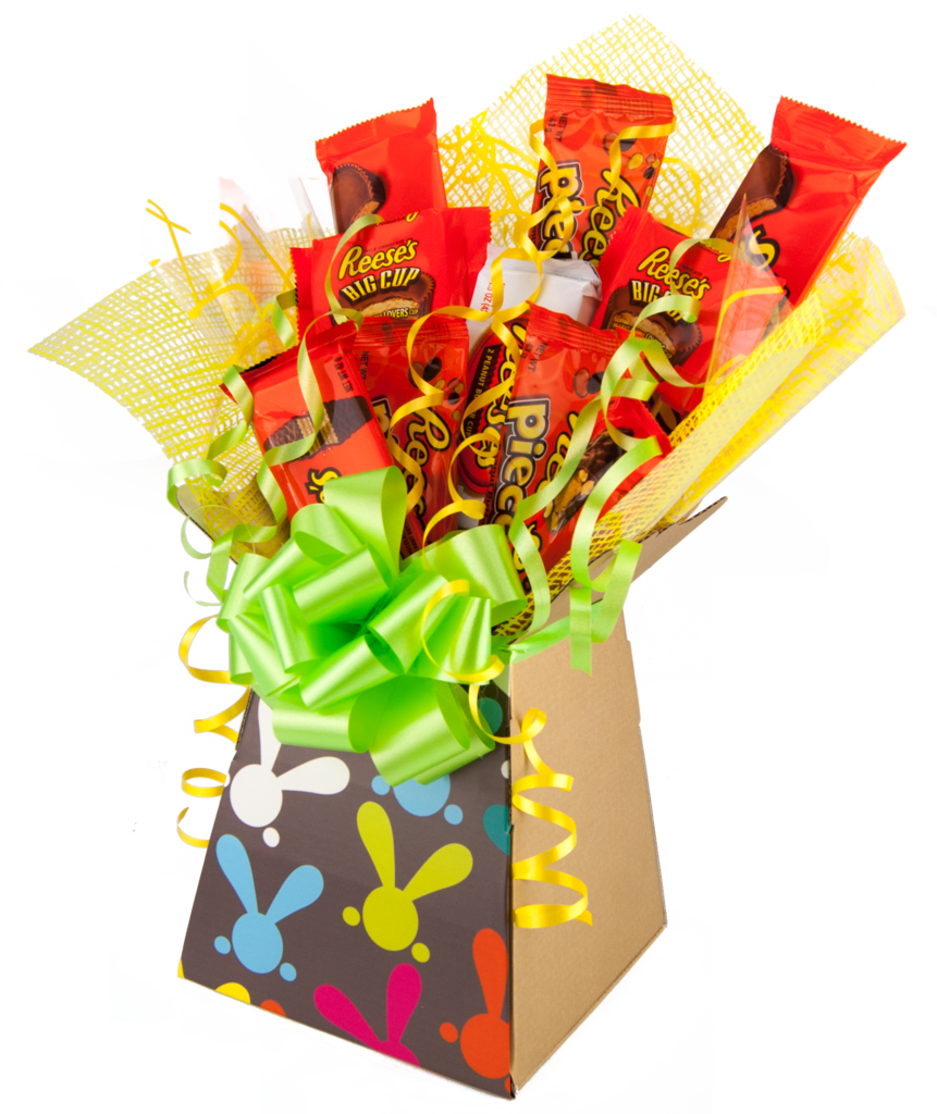 Reese's Easter American Chocolate Bouquet Tree Explosion - Gift Basket (861x1024), Png Download