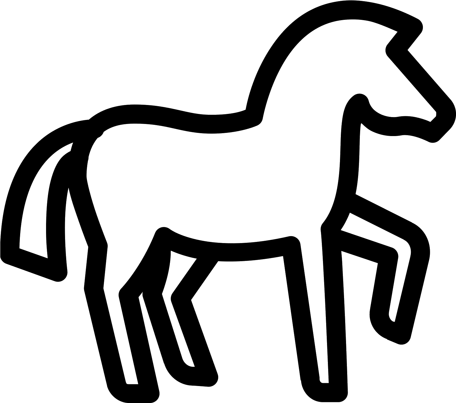 This Icon Represents A Horse - Horse Icon (1600x1600), Png Download