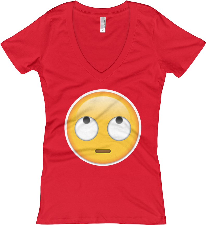 Women's Emoji V Neck - Shirt (1000x1000), Png Download