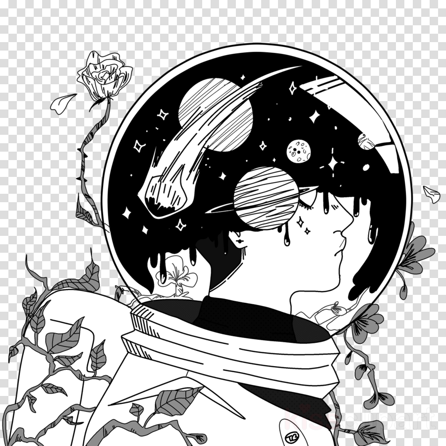 Download Space Astronaut Drawing Clipart Drawing Astronaut - Astronaut In Space Drawing (900x900), Png Download