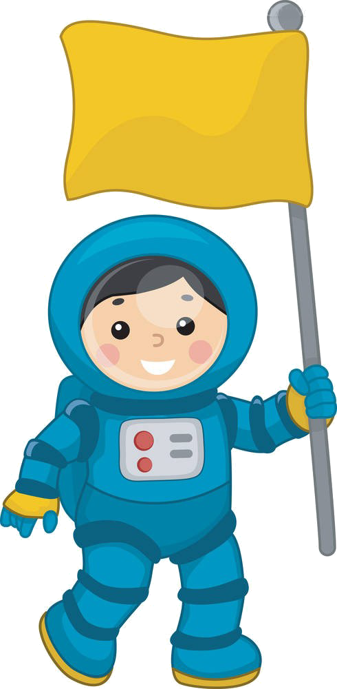 Space Suit Clip Art - Astronaut With Flag Clipart (490x1000), Png Download