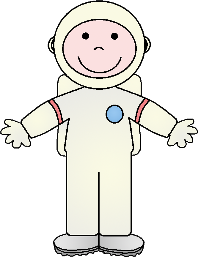 Girl Clipart Astronaut - Cartoon (691x886), Png Download
