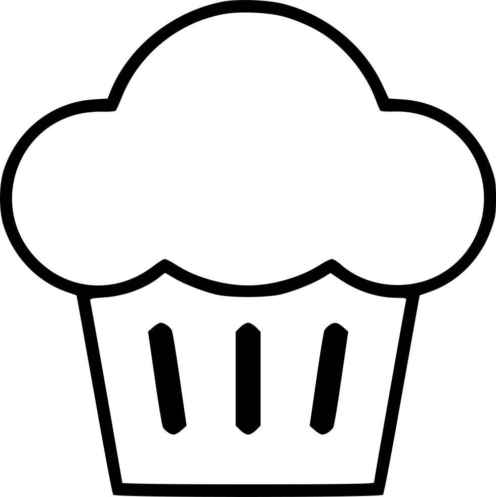 Png File Svg - Muffin Clip Art Black And White (980x982), Png Download