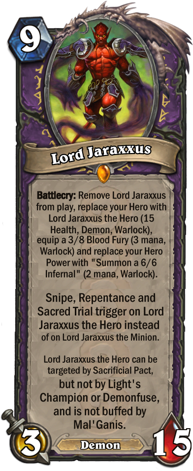 Rollback Post To Revision - Hearthstone Jaraxxus (400x960), Png Download