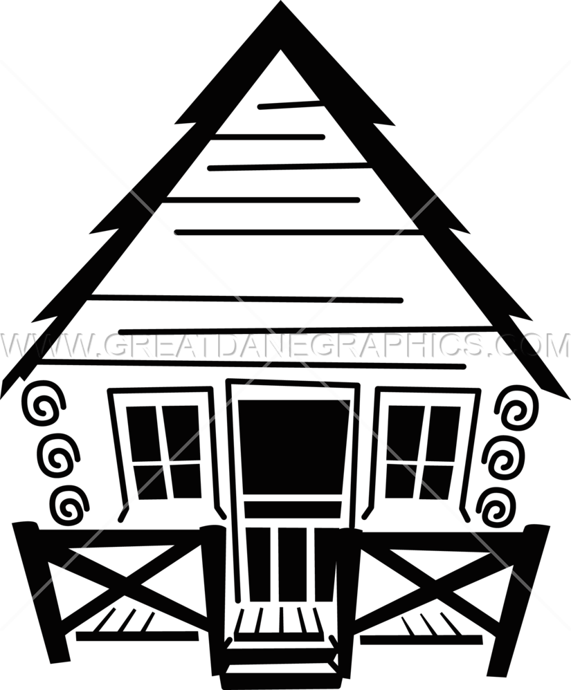 Camp Cabin - Cabin Clip Art Black And White (825x998), Png Download