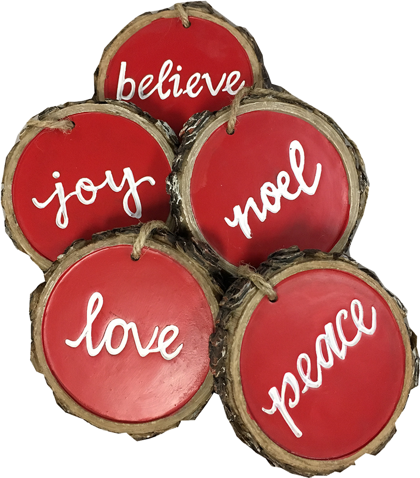 Red Bark Ornaments - Red Bark Ornaments (set Of 5) (1000x1000), Png Download