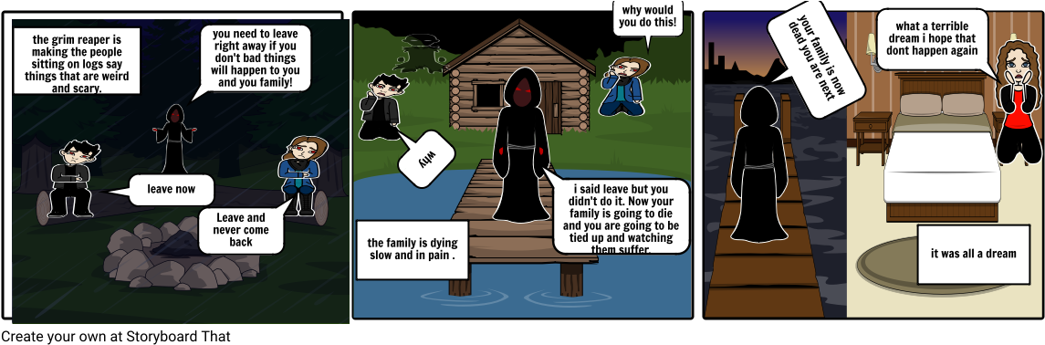 The Grim Reaper Is Making The People Sitting On Lo - Cartoon (1164x385), Png Download