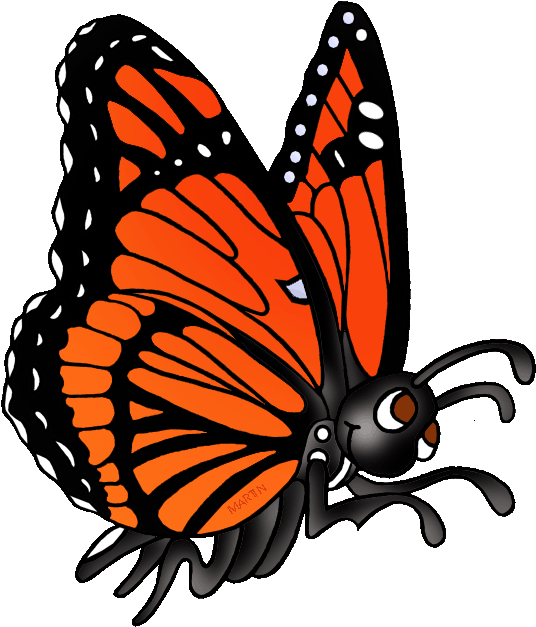 Monarch Butterfly Clipart Viceroy Butterfly - Butterfly Phillip Martin Clipart (571x648), Png Download