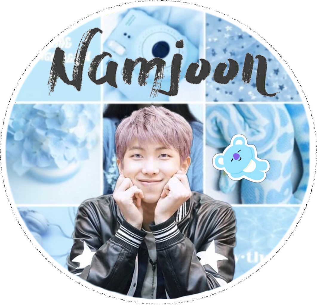 Rm Namjoon Bts Blue Collage Tumblr Edit - Stickers Bts Tumblr Rm (1062x1024), Png Download