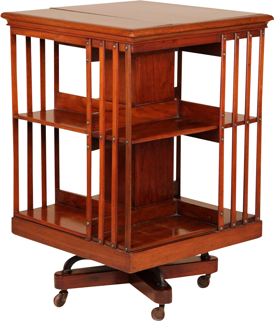 Download Stylish Rotating Bookcase Revolving Bookcase Full Size PNG