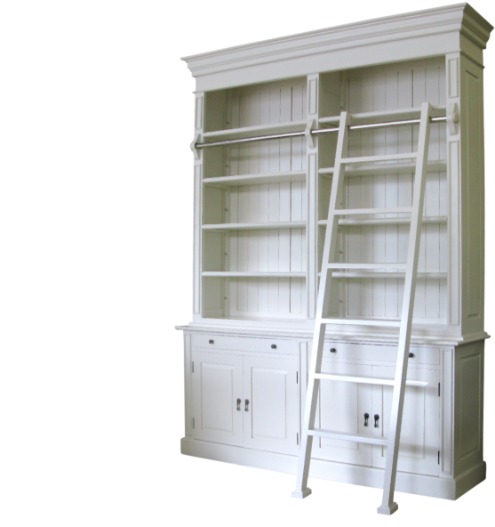 French Provincial Two Bay Bookcase - Bookcase (800x800), Png Download