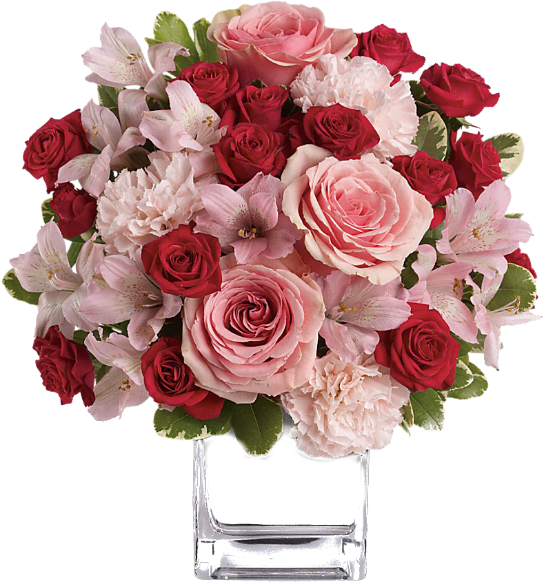 Virágok Encontradase En La Web Congratulations Flowers, - Love That Pink Bouquet With Roses - Deluxe - Anniversary (800x1000), Png Download
