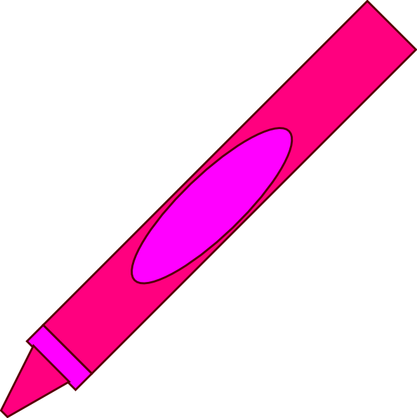 Cute - Pink Colour Crayon Clipart (594x596), Png Download