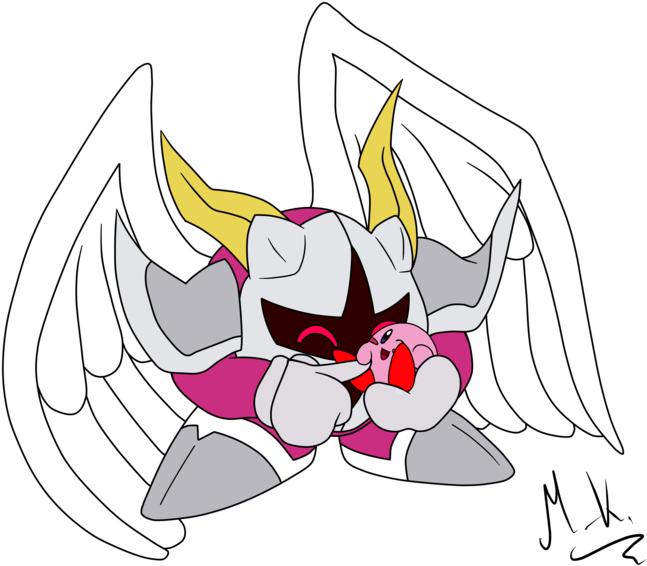 Meta Knight Kirby Right Back At Ya - Kirby And Meta Knight Father And Son (800x597), Png Download