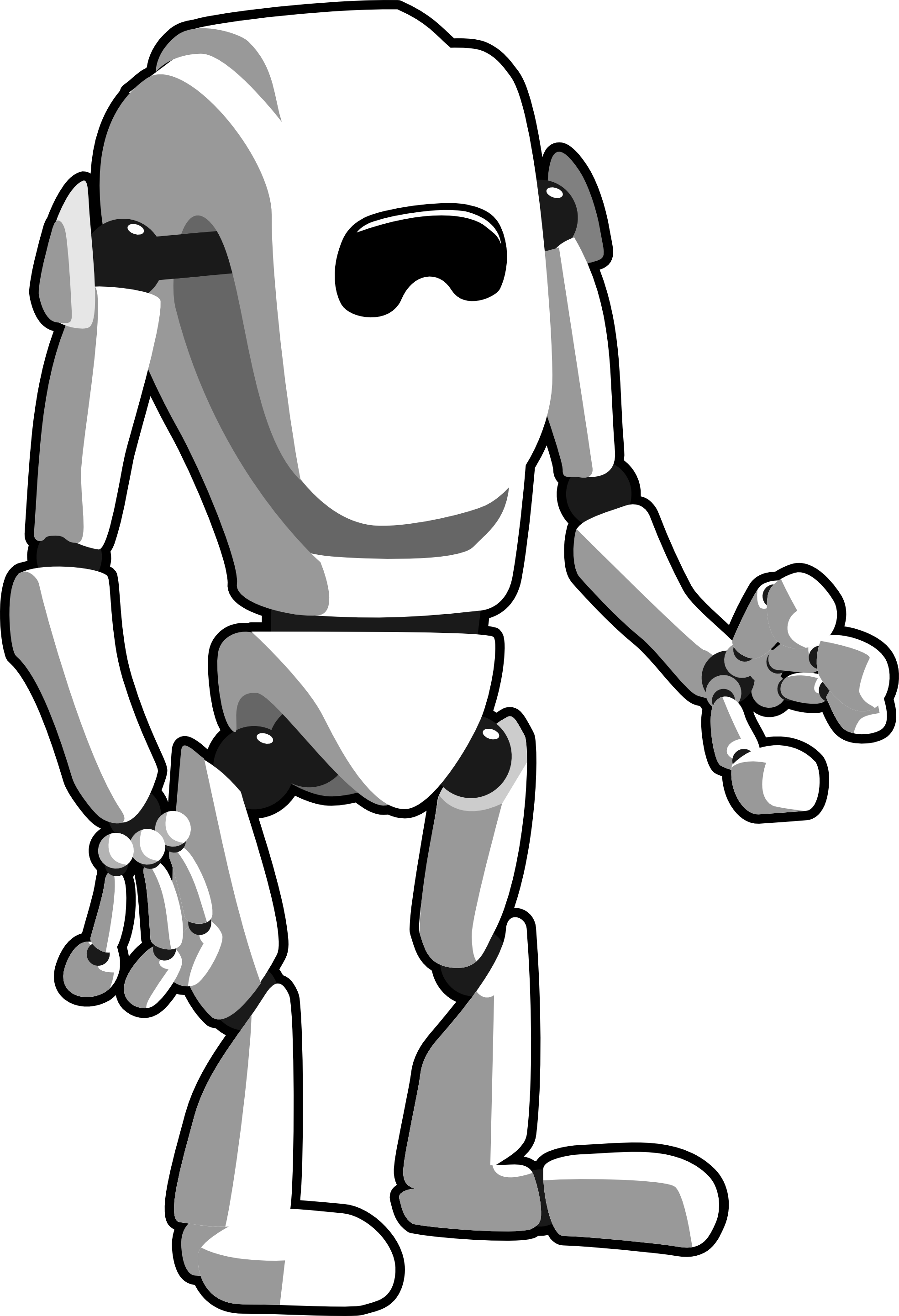 Banner Royalty Free Clipartist - Robots In Black And White (1969x2882), Png Download