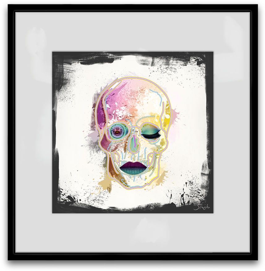 Svg Free Acid Drawing Portrait - Skull (1024x1024), Png Download