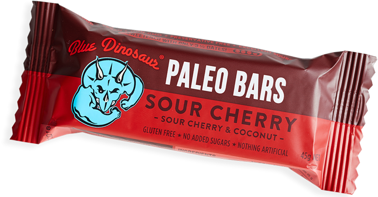 Sour Cherry - 12 Bars - Blue Dinosaur Paleo Bar Sour Cherry (800x400), Png Download