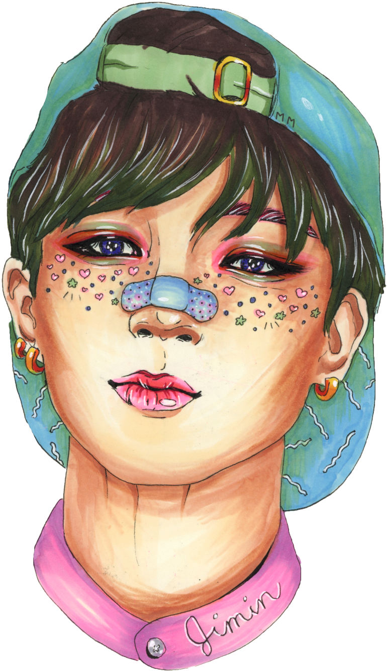 A Transparent Pastel Jimin For Your Blog ⊂ ￣)⊃ - Fanart Jimin And Chanyeol (1280x1780), Png Download