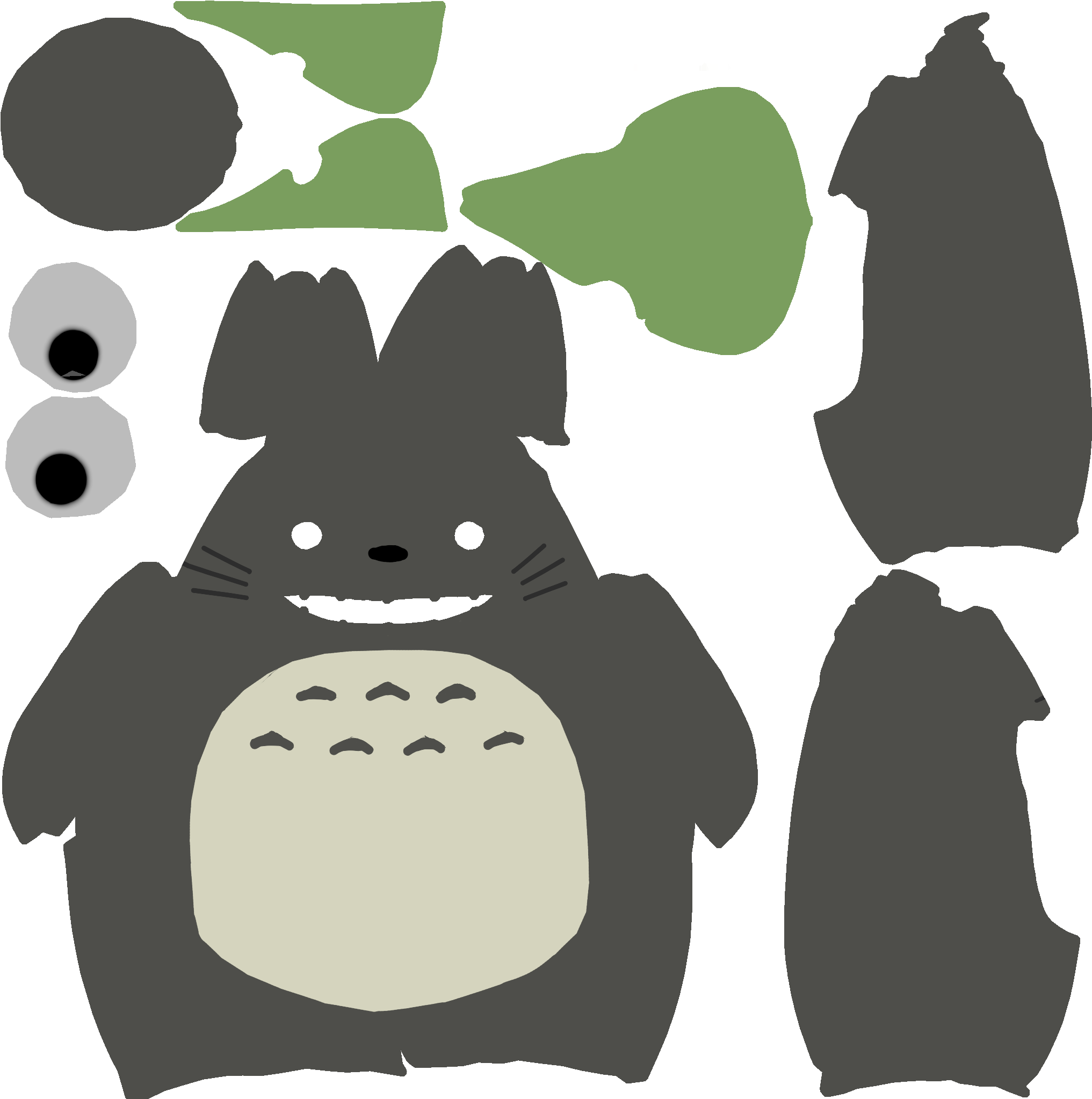 Applied Image - Totoro Texture (2048x2048), Png Download