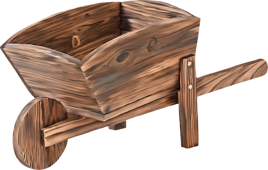 Garden Wheelbarrow - Transparent Png Flowers And Wheelbarrow (1024x652), Png Download